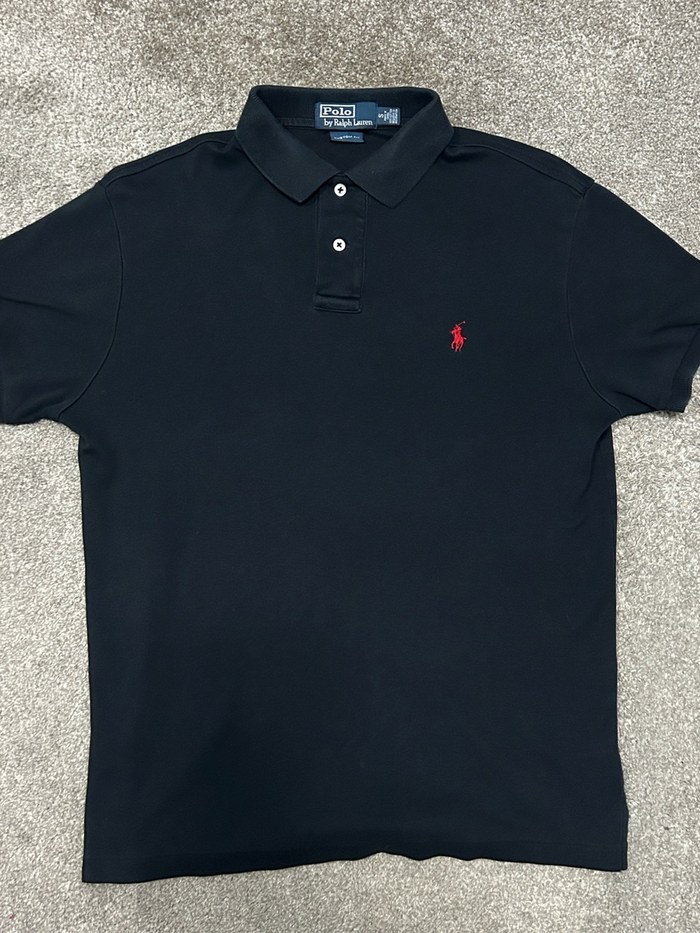 Vintage 90s Ralph Lauren Classic Black Red Logo Polo Shirt